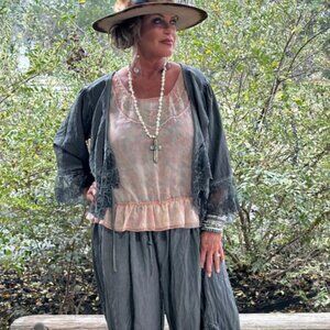 NEW NWT Jaded Gypsy Alluring Romance Bloomers and Jacket Charcoal Size O/S